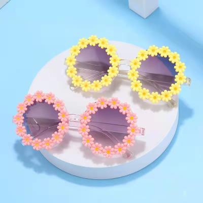 China New Round Frame Children Sunglasses Children Round Flower Sun Glasses UV400 Sun Glass Protection Outdoor Eyewear Baby Boys Girls Sun Glasses for sale