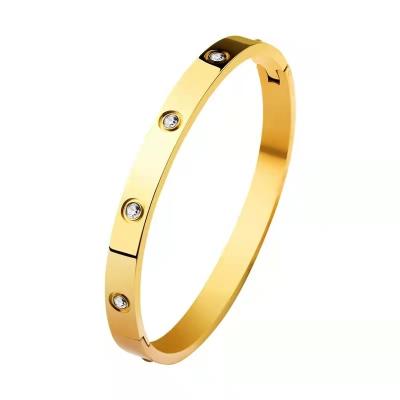 China 18k Gold Luxury High Quality Stable Titanium Bracelets Steel Bracelet For Women Ladies for sale