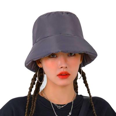 China breathable & New Fashion Waterproof Winter Thickened Goose Down Fisherman Hat Wholesale Custom Logo Bucket Hat for sale