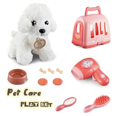 China Feeding and Grooming Pet Care Play Set with a Puppy Plush Toy and Carry Case 4A906-3 for sale