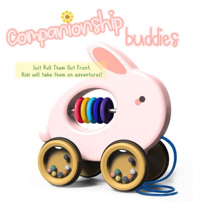 China Pull By Rope Pull Along Walking Toys, Pull Bunny Toy For Baby Toddler for sale