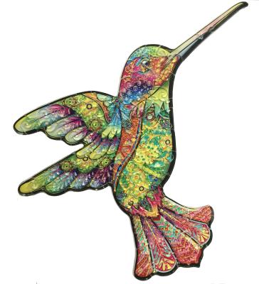 China Toy Acrylic Wooden Jigsaw Puzzles-Decorative Cartoon Hummingbird Shape Unique Jigsaw Puzzle Piece-Best Gift for Adults and Kids Educational Toy for sale