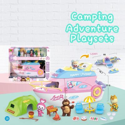 China Plastic Cruise Family Holiday Vacation Toy , Pretend Adventure Play Camping Playsets for sale