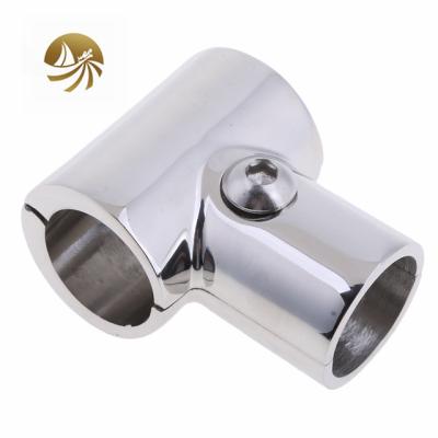 China Stainless Steel Factory Stainless Steel Boat Accessories Precision Tee 90 Split Mirror Marine Hardware Boat /Yacht Polish Casting Fixture for sale