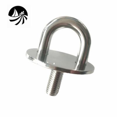 China Strainless Steel Welded Boat Fittings Marine Hardware Welded Round Eye Plate With Thread Stud /Yacht Boat Fittings for sale