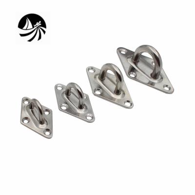 China Stainless Steel Marine Hardware Welded Boat Fitting Accessories Welded Diamond Pad Eye For Boat /Yacht Fittings for sale