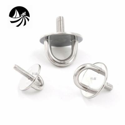 China Strainless Steel Welded Boat Fittings Marine Hardware Welded Round Eye Plate With Thread Stud /Yacht Boat Fittings for sale