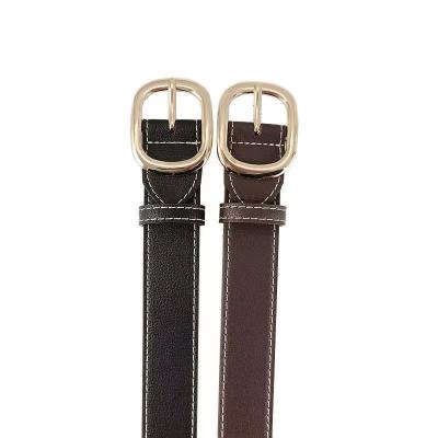 China Hong Kong style designer ladies gorgeous luxury simple belt new women's wild casual jeans with black Korean fashion belt female decoration for sale