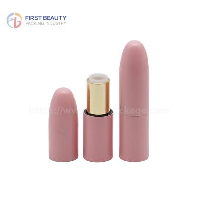 China Customized Pink Cylinder Lipstick Tube 5g Color Spraying Surface for sale