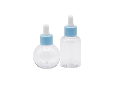 China Plastic Ball Shaped 50ml Plastic Dropper Bottle 60ml Plastic Cylinder Essential Oil Bottle for sale