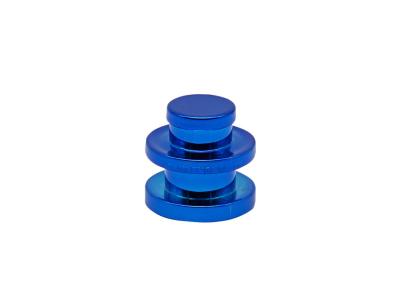 China Shiny Blue Aluminum Perfume Cap FEA15mm Thread Shape for sale