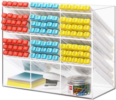 China Free Space Viable Pen Organizer Storage, Desktop Acrylic Organizer with 12 Pen Organizer Compartments for Desktop for sale