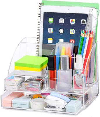 China Sustainable Acrylic Desk Drawers Organizer For Home File Organizer Office Storage Case With No-slip Protection for sale