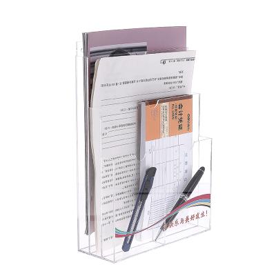 China Advertising Flyer Clear Acrylic Flyer Menu Display Stand Flyer Acrylic Plastic Leaflet Racks Stand Holder Leaflet Display Stand for sale