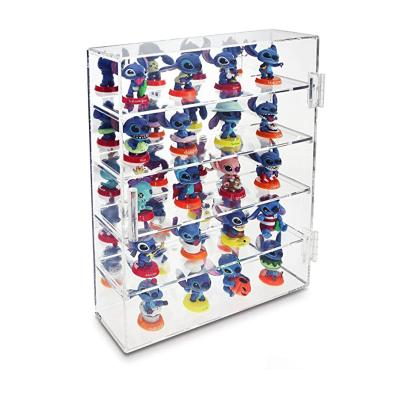 China Figures Stand Factory Customized Mirror Back And 4 Shelves Display Acrylic Rack for sale