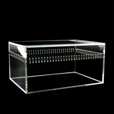 China Viable Clear Mini Greenhouse Reptiles Acrylic Pet Customized Size Pets Beetle Gecko Crawling Pet Breeding Tank Cartridge Box for sale