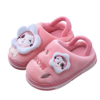 China Wholesale Cute Children's Hairy Baby Slippers Printed Cotton Sippers Winter Non Slip Infant Warm Fancy Girl's Furry Slippers for sale