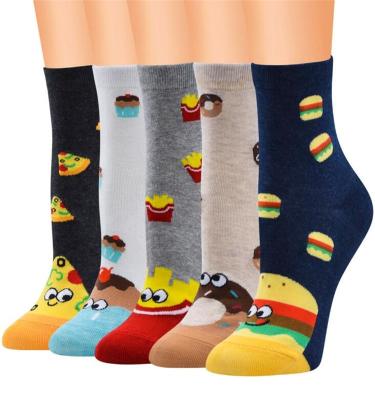 China Wholesale 3D QUICK DRY Cartoon Patterned Logo Printed Socks Custom Made For Girls Women Cotton Pizza Socks for sale