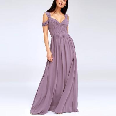 China OEM Customized Parride Dusty Purple Girls Maxi Evening Long Dress For Women for sale