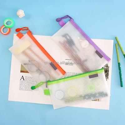 China Full transparent & newest hot luxury translucent frosted Pen Case Sets Zippered Pencil stationery pouches bag for kids pencil bags for sale