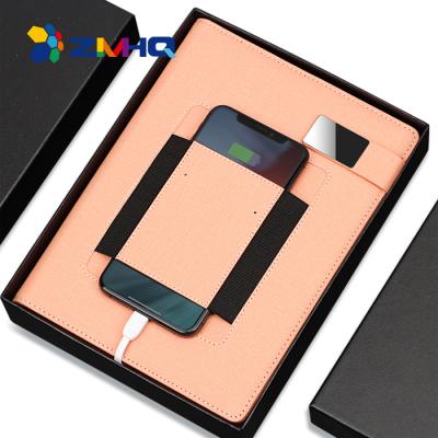 China Promotional notebook printed with power bank and built-in lamp with multi colors for sale