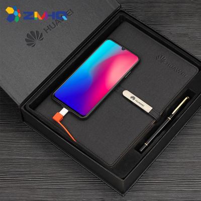 China 10000mAh CPU Pack Customized Logo Printed And A5 Notebook With Power Bank And USB Lamp for sale