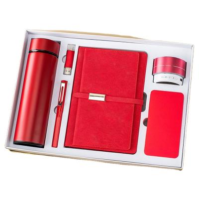 China Custom business gift +power set vacuum flask + A5 notebook 10000mah single office gift for sale