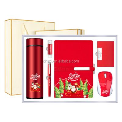 China Agriculture Products Promotional Gift Christmas 2021custom Pen Vacuum Vials & Thermoses USB Name Card Holders Christmas Set Gift for sale