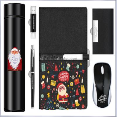 China Agriculture Business Gift For Christmas Notebook Business Paperback Notebook Leather Promotion Set Wireless Mouse Gift Set Christmas for sale