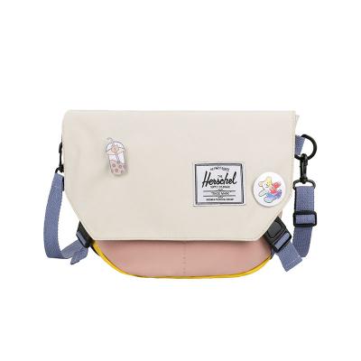 China Durable Wholesale Multicolor Mini Canvas Splicing Single Shoulder Bag Cross - Body Handbag Can Be Thrown Bag for sale