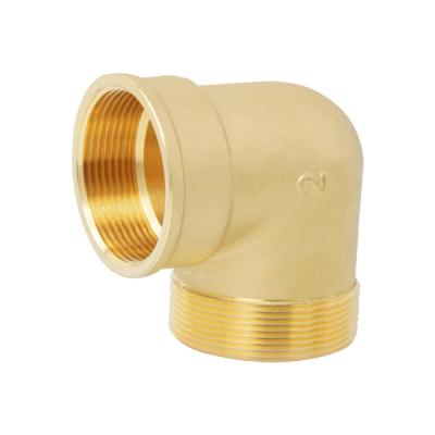 China BSP NPT Thread Brass Equal Elbow Plumbing Fitting FM 3/8