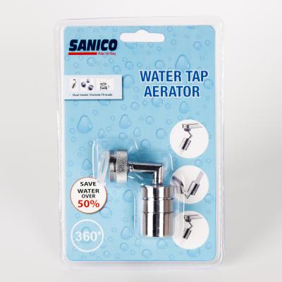 China Modern Faucet Aerator 360 Degree Rotate 2 Way 80-Degree Sprayer Angle Large Water Saving Sink Faucet Aerator for sale