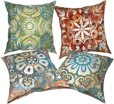 China Hidden Zipper Design Set Of 4 Home Decorative Tile Shapes Soft Bohemia Velvet Cushion Covers Pillow Covers 45x45cm (18x18 inch) for sale