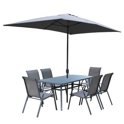 China Foldable Patio Furniture Chair And Table Set Outdoor Table Chair With Umbrella for sale