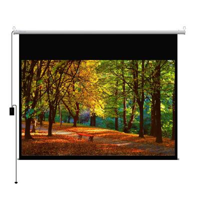 China Wholesale Price 120 Inch 16:9 Format Matte White Electric Motorized Screen With Remote Controller for sale