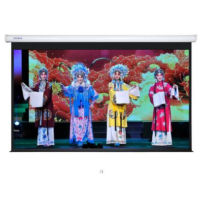 China Electric High Quality Home Theater 100 Inch Motorized Screen With White Fiberglass Matte Cloth for sale