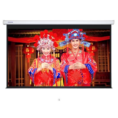 China High Quality Electric Home Theater 120 Inch Motorized Screen With White Fiberglass Matte Cloth for sale