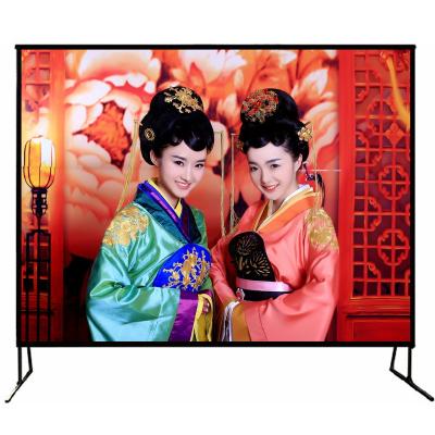 China 120 Inch Large Flying Case Fast Fold Projector Screen Fast Folding Portable Front Material Fast Folding Projector for sale