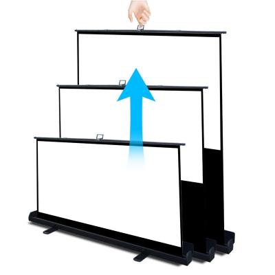 China Savicto 100 inch pull down floor pull up projector screen /floor rising stand projection screen for sale