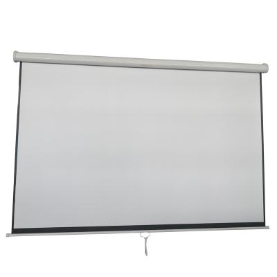 China 75mm round& high quality square case housing school equipment 84 inch pull down manual projection screen for sale