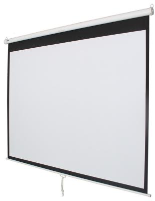 China Manual 120inch Pull Down Projection Screen With Matte White Fabric Wall Mounted Projector Screen for sale