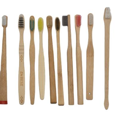 China Wholesale Biodegradable Bamboo Toothbrush Long Pack Eco-Friendly Individual Natural Custom Handle for sale