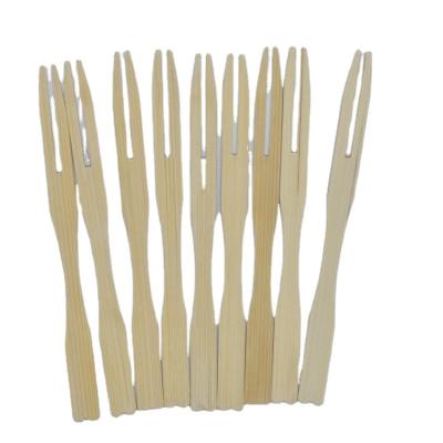 China Natural Bamboo Fruit Salad Dessert Party Forks On-The-Go Meal BBQ Buffet Bamboo Stick Forks for sale