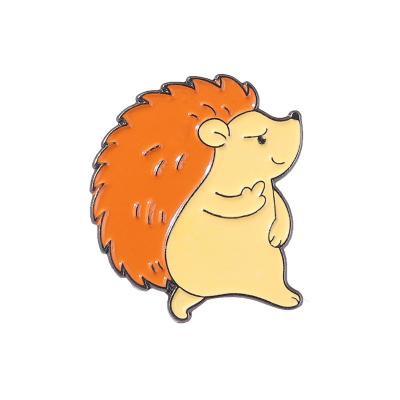 China Wholesale Cute Hedgehog Enamel Pin Brooch Custom Animal Cartoon Badge Soft Enamel Pins From Europe for sale