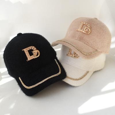 China New Style Winter Spring D Letter JOINT Crystal Rhinestone Caps Hats Custom Embroidered Baseball Cap for sale