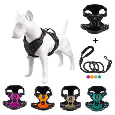 China Amazon Hot Selling Heavy Duty Reflective No Pull Pet Durable Oxford Vest Padded Harness For Large Dogs for sale