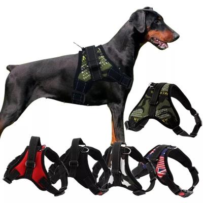 China Hot Selling Reflective Pet Supplies Heavy Duty Vest Breathable Polyester Large Adjustable Padded Dog Harnesses for sale