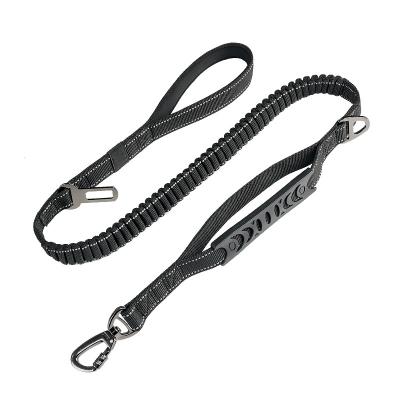 China Personalized Heavy Duty Reflective Bungee Rope Advance Pet Car Seat Belt Dog Pad Leash With Padded Neoprene Handle for sale