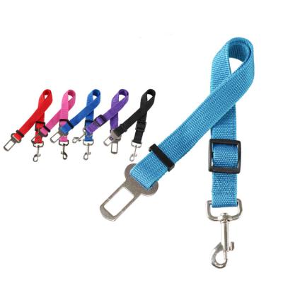 China Customized Wholesale Durable Nylon Pet Supplies Adjustable Safety Leash Dog Car Seat Belt for sale