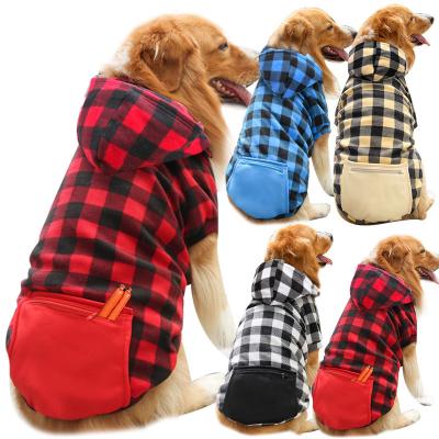 China Viable Ropa Para Perro Mascotas Roupa Pet Grid Apparel Plaid Fancy Puppy Hoodie Dog Clothes With Hat for sale